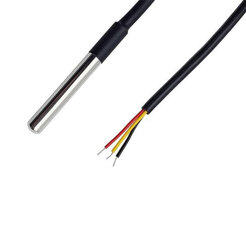 5pcs DS18B20 مستشعر درجة الحرارة المقاوم للماء الرقمية من الفولاذ المقاوم للصدأ المقاوم للصدأ مسبار 1 متر 39.3 "متوافق مع Arduino Raspberry Pi in Kuwait