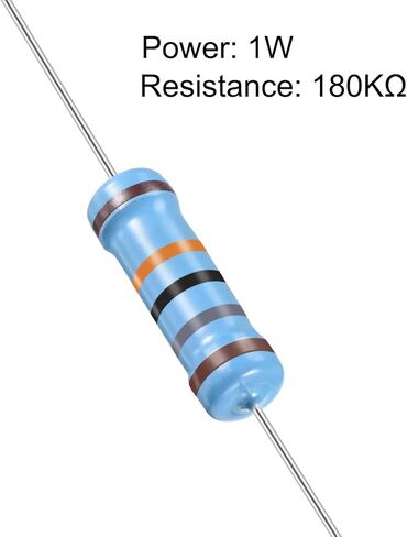 uxcell 30Pcs 180K Ohm Resistor, 1W 1% Tolerance Metal Film Resistors, Lead, 5 Bands for DIY Electronic Projects and Experiments in Saudi Arabia