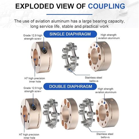 LDG1-B-D32L30 LDG2-B-D32L41 Flexible Motor Shaft Coupler LDG D32L30/L41 Diaphragms Aluminium Coupling Cardan Accessories Connector for 3D Printer CNC 1Pcs(LDG2-B-D32L41-5X11) in Saudi Arabia