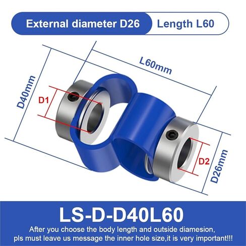 LS-D-D-D40L60 LS D D40L60 8 FONT ENCODER COUPLING DOUBLE LOOP زوجين مرن Aluminium CNC CNC 3D CONSTRICT 1PCS (6x9) in Saudi Arabia