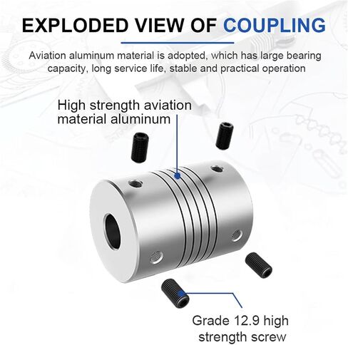 LR-D-D15L20 LR D D15L20 Aluminum Elastic Winding Shaft Coupler Motor Connector 3/4/5/6/7/8mm Thimble Type Customize Flexible CNC Coupling 1Pcs(5mmX8mm) in Saudi Arabia