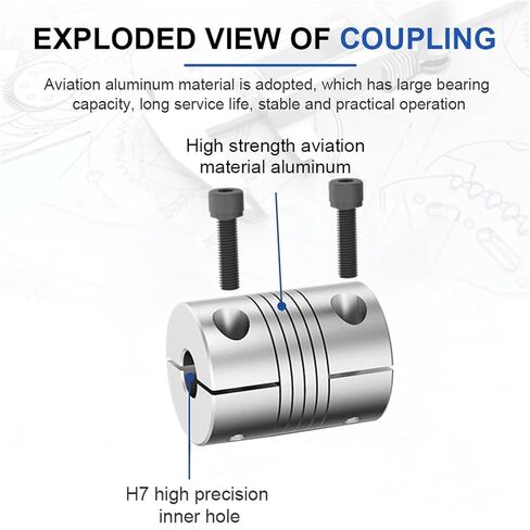 LR-B-D25L30 LR B D25L30 الألومنيوم مرنة عمود اللفات التوصيل موصل محرك مقرن من 5 مم إلى 12 مم تخصيص اقتران CNC مرن 1PCs (12mmx12mm) in Kuwait
