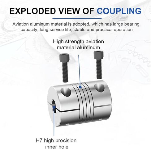 LR-B-D32L40 LR B D32L40 Aluminum Elastic Winding Shaft Coupler Motor Connector 6mm to 16mm Clamping Type Customize Flexible CNC Coupling 1Pcs(8mmX10mm) in Saudi Arabia