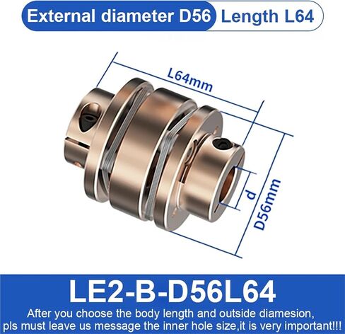 L1-B-D56L45 LE2-B-D56L64 اقتران شفة LE D56L45/64 مقرنة محرك مرنة مقرنة الألومنيوم مفصل عالمي للطابعة 3D CNC 1PC (LE2-B-D56L64-16X16) in Saudi Arabia