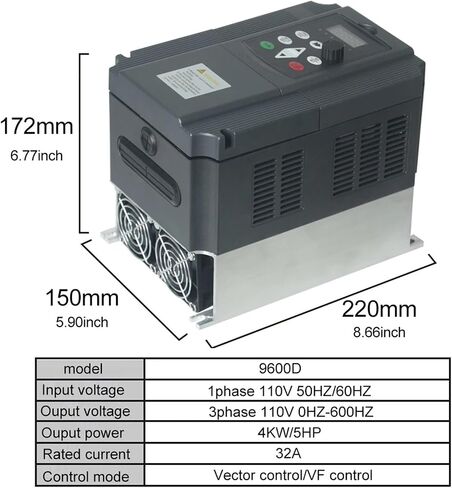 110V Variable Frequency Converter Inverter VFD 0.4-7.5kw Single-Phase 110v Input Three-Phase 110 Output(0.75kw 110v) in Saudi Arabia