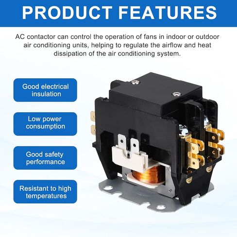 Dmiotech HVAC Conceptor ، 2 قطب FLA 25 أمبير 24V لفائف مكيف مكيف موصل مكثف محرك AC محدد الغرض ، ul مدرج in Saudi Arabia
