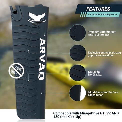 Kayak Fins for Hobie Mirage Drive GT – Lightweight TPR Turbo Fins Replacement Upgrade – Silent Performance Parts, Compatible with Hobie V2, GT & 180 (Non Kick-Up) in Saudi Arabia