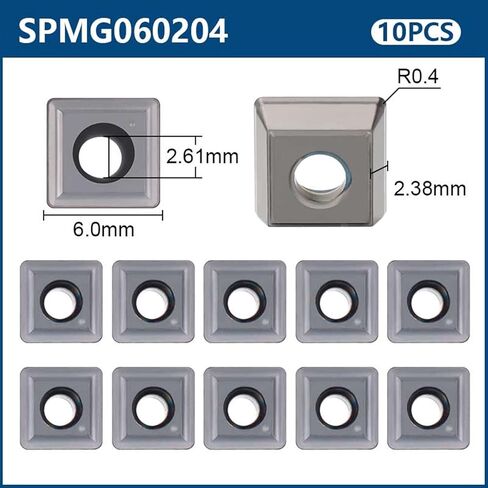 Drill Bit Carbide Insert U Drilling Blade Indexable Drill Insert for Metal Cutting Turning Insert 10Pcs(SPMG060204TG) in Kuwait