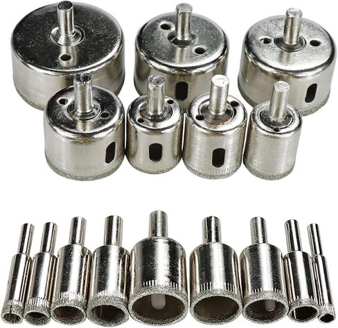 Diamond Coated Drill Bit Set 10/28pcs 6-60mm Hole Saw Kit for Glass, Marble, Granite, Stone, Tile, Ceramic (1 Count) in Saudi Arabia