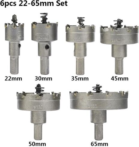 ثقب المنشار تنغستن قاطع الحفر كربيد القاطع لفيلب الصلب المقاوم للصدأ الحديد الحفر حفر حفرة فتحة ثقب 1pcs (مجموعة 6pcs) in Saudi Arabia