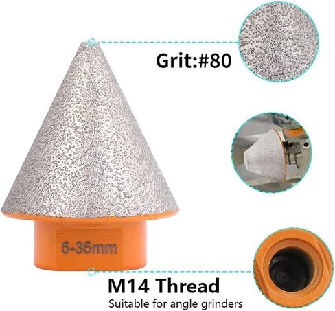 Diamond Chamfer Milling Bit Enlarge Hole Drilling Ceramic Tile Porcelain Marble Drilling Crown 5-35/20-48/27-82/35-75mm 1Pcs(20-48mm) in Saudi Arabia