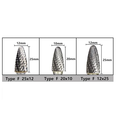 Rotary Files 6mm Shank Double Cut Rotary Burrs F Style Carbide Burrs for Rotary Wood Carving Milling 1Pcs(6mmx12x25) in Saudi Arabia