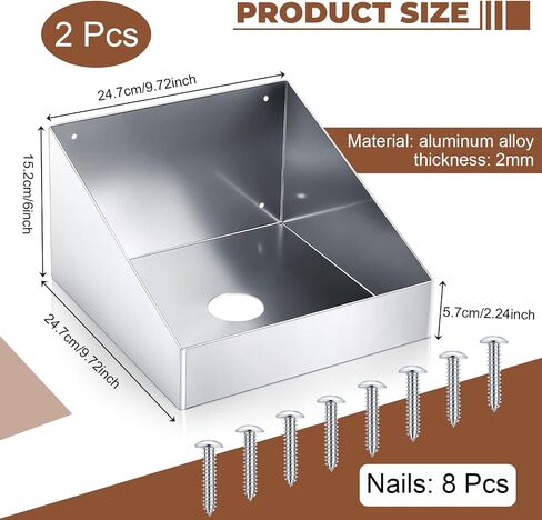 مجموعة Blulu من 2 خرقة في صندوق جدار جبل Mount Aluminium Dispenser Storage Rack منظم لمقطورة السباق المغلقة ، متجر ، تخزين المرآب ، الفضة ، 9.7 'l x 9.7' w x 6 '' h in Saudi Arabia