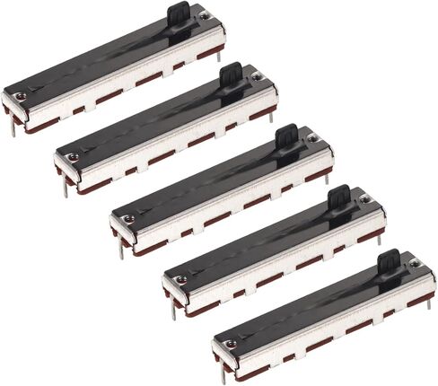 MECCANIXITY 5Pcs Straight Single Linear Slide Potentiometer 3 Pin B10K 45mm(L) 30mm Travel 5mm Handle Fader Variable Resistors Mixer Electronic Potentiometer for Dimming Tuning in Saudi Arabia