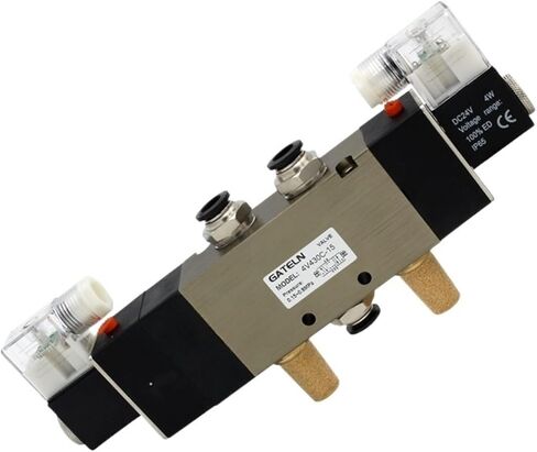4V430C-15 4V430E-15 4V430P-15 5-port 3-position dual solenoid pneumatic air valve 1/2" DC 4V with accessories(With 10mm fittings) in Saudi Arabia