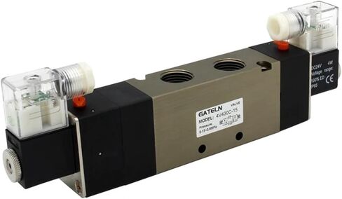 4V430C-15 4V430E-15 4V430P-15 5-port 3-position dual solenoid pneumatic air valve 1/2" DC 4V with accessories(With 10mm fittings) in Saudi Arabia