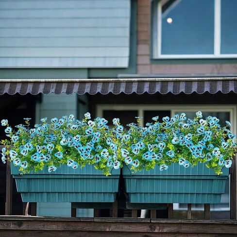 10 Bundles Artificial Pansy Flowers UV Resistant Plastic Plants for Outdoor, Faux Faux Flowers Silk Flower for Window Box Porch Home Garden Farmhouse Decor, Purple in Saudi Arabia