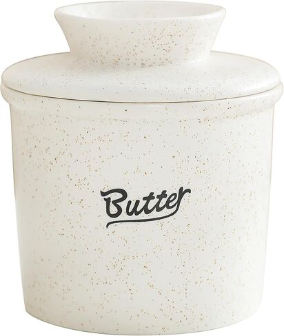 Butter Crock with Water Line | Ceramic Butter Keeper crock for Spreadable Butter | French Countertop Butter Crock with Lid | Fresh Butter Storage Container for Kitchen & Holiday Gifts in Saudi Arabia
