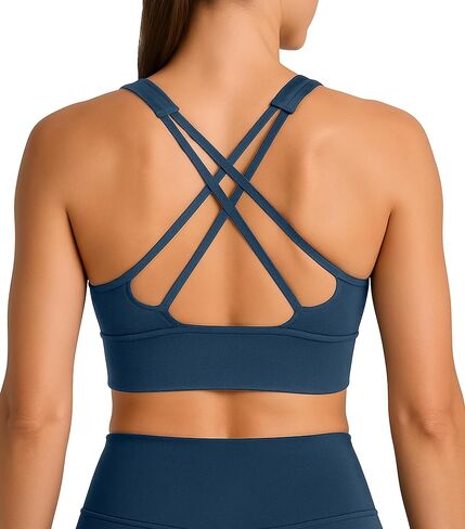 Unthewe Womens Cross Back Sports Bra for Running Yoga Gym - High Support Workout Bra with Removable Pads in Saudi Arabia