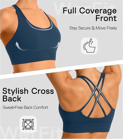 Unthewe Womens Cross Back Sports Bra for Running Yoga Gym - High Support Workout Bra with Removable Pads in Saudi Arabia