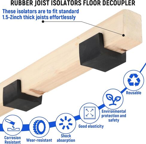 BBTO 50 Pcs U Boat Floor Floaters, Rubber Joist Isolators Floor Decoupler, Sound Isolation Clip for Subfloor Sound Blocking in Saudi Arabia