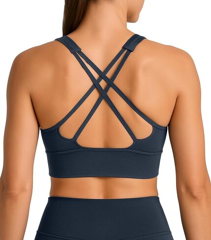 Unthewe Womens Cross Back Sports Bra for Running Yoga Gym - High Support Workout Bra with Removable Pads in Saudi Arabia