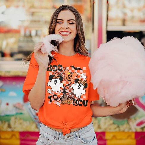 Stars Hollow T Shirt للنساء Halloween Cute Fall Shirt Funny Print Letter Festival Festival Short Sleeve Tops Tops in Kuwait