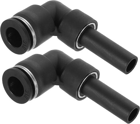 uxcell 2Pcs Push to Connect Tube Fitting, 1/4" Tube OD x 1/4" Stem OD Elbow Fitting with Plug-In Stem for Hydraulic and Pneumatic Systems in Saudi Arabia