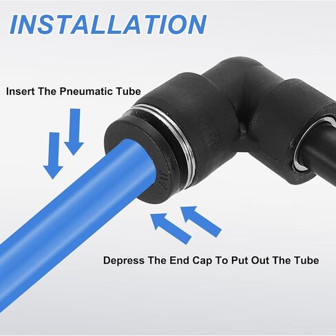 uxcell 2Pcs Push to Connect Tube Fitting, 1/4" Tube OD x 1/4" Stem OD Elbow Fitting with Plug-In Stem for Hydraulic and Pneumatic Systems in Saudi Arabia