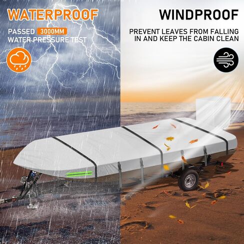 Jon Boat Cover 14ft-16ft ، 800d Oxford Oxford Adlic Oxfor in Saudi Arabia