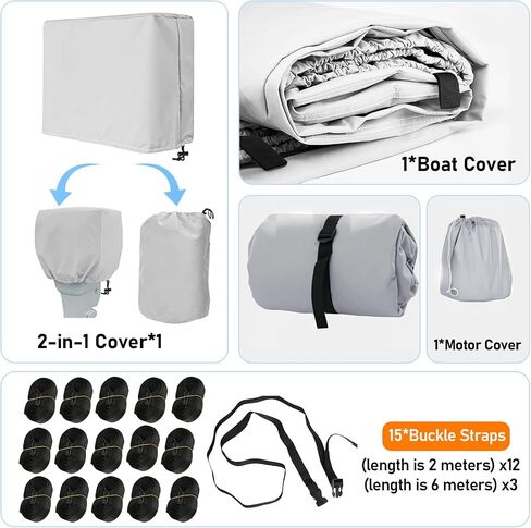 Jon Boat Cover 14ft-16ft ، 800d Oxford Oxford Adlic Oxfor in Saudi Arabia