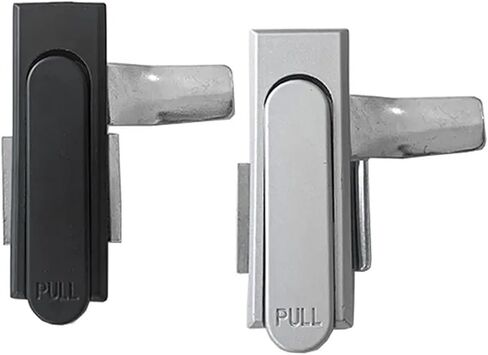 Cabinet Door Lock Zinc Alloy Plane Lock Fire Box Lock Black Electric Box Latch Flat Locks MS717-1 1Pcs(Silver-Zinc Alloy) in Saudi Arabia