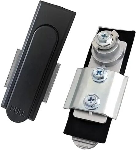 Cabinet Door Lock Zinc Alloy Plane Lock Fire Box Lock Black Electric Box Latch Flat Locks MS717-1 1Pcs(Silver-Zinc Alloy) in Saudi Arabia