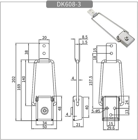 304 Light Box Extension Lock Lock Lock Lock 1PCS (DK608-4) in Saudi Arabia