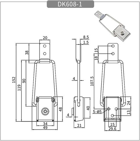 304 Light Box Extension Lock Lock Lock Lock 1PCS (DK608-4) in Saudi Arabia