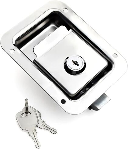 XK104 Stainless Steel Large Panel Lock Heavy Lock Press Type Flat Lock Impact Close Lock 1Pcs(XK104S-304) in Saudi Arabia