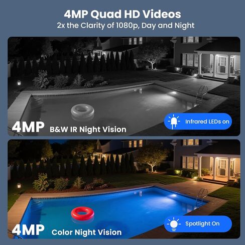 XMARTO 100% Wire-Free 4MP HD Solar Security Camera Wireless for Home Surveillance (All-Weather Solar Charge, AI Motion Detection, Spot Light and Siren, SD, NVR & Cloud Storage) in Saudi Arabia
