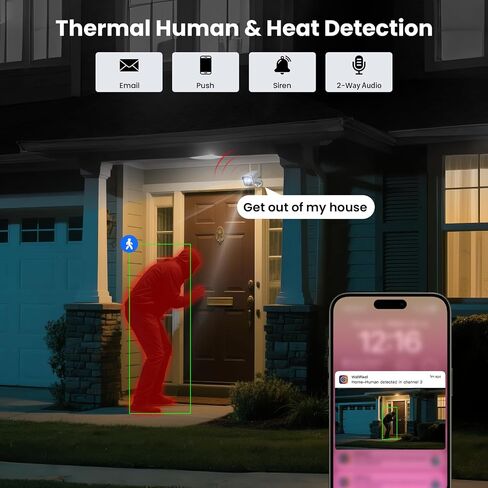 XMARTO 100% Wire-Free 4MP HD Solar Security Camera Wireless for Home Surveillance (All-Weather Solar Charge, AI Motion Detection, Spot Light and Siren, SD, NVR & Cloud Storage) in Saudi Arabia