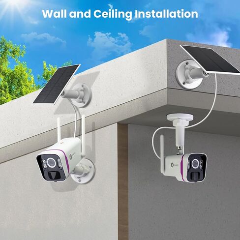 XMARTO 100% Wire-Free 4MP HD Solar Security Camera Wireless for Home Surveillance (All-Weather Solar Charge, AI Motion Detection, Spot Light and Siren, SD, NVR & Cloud Storage) in Saudi Arabia