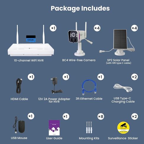 XMARTO 100% Wire-Free 4MP HD Solar Security Camera Wireless for Home Surveillance (All-Weather Solar Charge, AI Motion Detection, Spot Light and Siren, SD, NVR & Cloud Storage) in Saudi Arabia