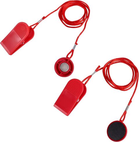 2pcs Treadmill Safety Key Set, Round Magnetic Emergency Stop Switch Replacement Parts for Most Running Machines (Red) in Saudi Arabia