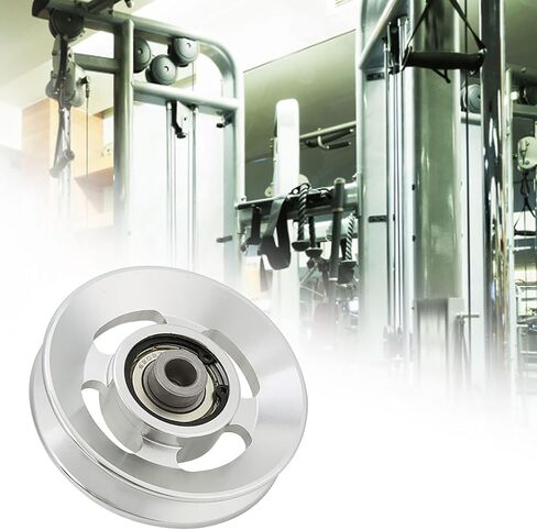 Estink Aluminium Pulley Wheel ، 4 حزمة ألواح الألومنيوم العالمية محمل عجلة بكرة الرياضة الملحقات لآلة الكابلات الجيم في المنزل المرفقات بقطر 10.5 مم تجويف (90 ملم) in Kuwait