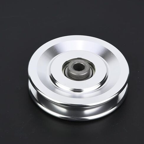 Estink Aluminium Pulley Wheel ، 4 حزمة ألواح الألومنيوم العالمية محمل عجلة بكرة الرياضة الملحقات لآلة الكابلات الجيم في المنزل المرفقات بقطر 10.5 مم تجويف (90 ملم) in Kuwait