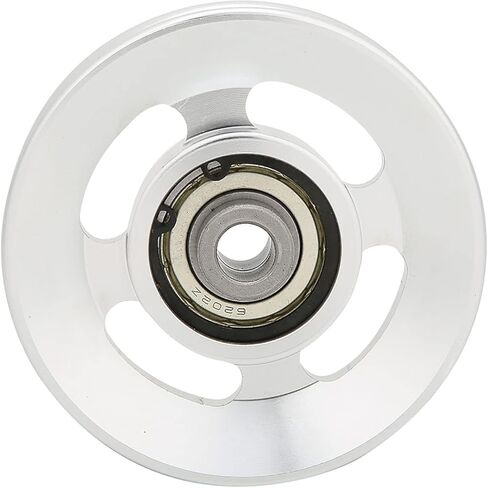 Estink Aluminium Pulley Wheel ، 4 حزمة ألواح الألومنيوم العالمية محمل عجلة بكرة الرياضة الملحقات لآلة الكابلات الجيم في المنزل المرفقات بقطر 10.5 مم تجويف (90 ملم) in Kuwait