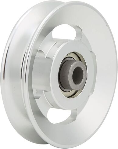 Estink Aluminium Pulley Wheel ، 4 حزمة ألواح الألومنيوم العالمية محمل عجلة بكرة الرياضة الملحقات لآلة الكابلات الجيم في المنزل المرفقات بقطر 10.5 مم تجويف (90 ملم) in Kuwait