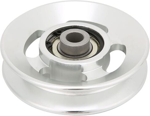 Estink Aluminium Pulley Wheel ، 4 حزمة ألواح الألومنيوم العالمية محمل عجلة بكرة الرياضة الملحقات لآلة الكابلات الجيم في المنزل المرفقات بقطر 10.5 مم تجويف (90 ملم) in Kuwait