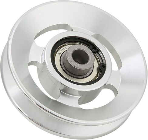 Estink Aluminium Pulley Wheel ، 4 حزمة ألواح الألومنيوم العالمية محمل عجلة بكرة الرياضة الملحقات لآلة الكابلات الجيم في المنزل المرفقات بقطر 10.5 مم تجويف (90 ملم) in Kuwait