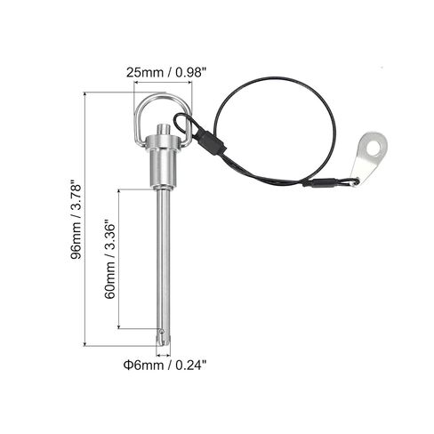 PATIKIL Quick Release Pin 1/4" x 2.36"(6 x 60mm), 304 Stainless Steel Ball Lock Safety Locating Pins with Button Prevents Loss Rope 10" in Saudi Arabia