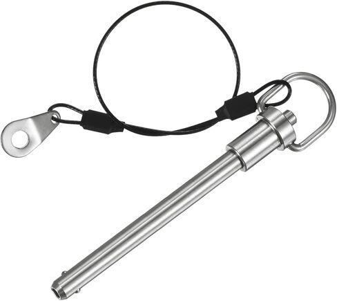 Push-Button Ball Locking Pin, 5/16" [8mm] Dia., 2-3/4"[70mm] Usage Length Ring Quick Release Lock Pins W Lanyard Cable for Speaker/Aviation/Gym/Machine [304 Stainless Steel] in Saudi Arabia