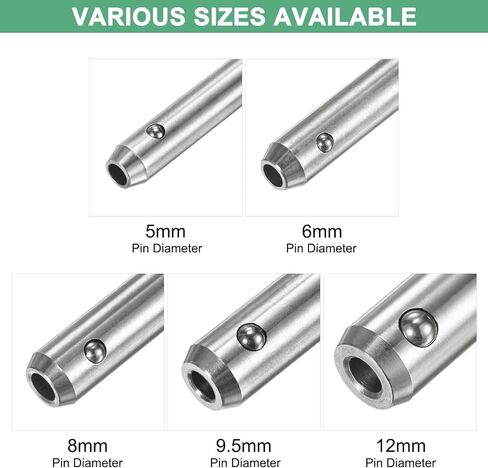 Push-Button Ball Locking Pin, 5/16" [8mm] Dia., 2-3/4"[70mm] Usage Length Ring Quick Release Lock Pins W Lanyard Cable for Speaker/Aviation/Gym/Machine [304 Stainless Steel] in Saudi Arabia